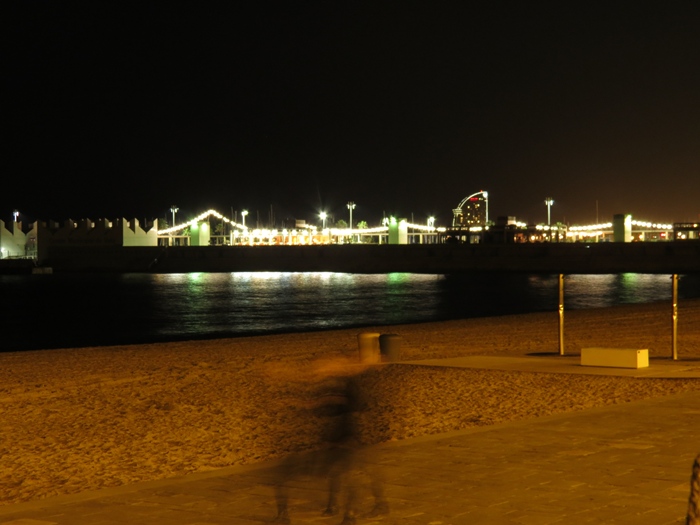 Nova Icaria Strand bei Nacht